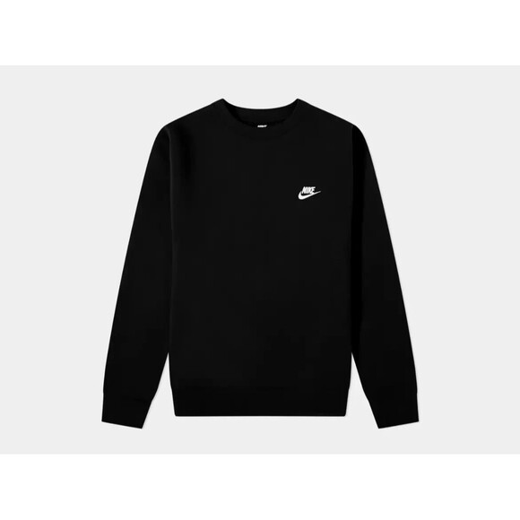 Nike Club Fleece Crewneck Sweatshirt Black Men Size MEDIUM BV2662-010 New - Picture 3 of 5